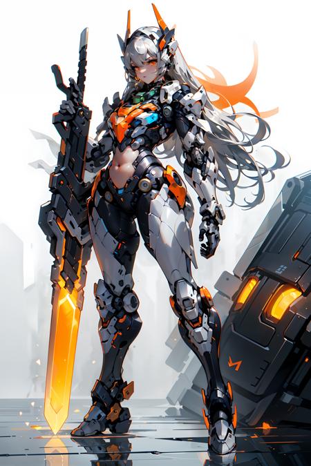 02133-301408406-mecha_musume, 1girl, long_hair, science_fiction, weapon, sword, holding_sword, orange_eyes, solo, headgear, holding_weapon, mech.png